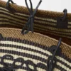 Large Anagram Basket in Iraca Palm and Calfskin Large Anagram Basket in Iraca Palm and Calfskin