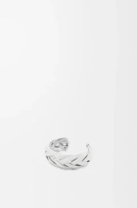 Large Braided Cuff in Sterling Silver
