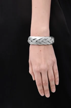 Large Braided Cuff in Sterling Silver