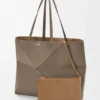Large Horizontal Puzzle Fold Tote in Soft Grained Calfskin Large Horizontal Puzzle Fold Tote in Soft Grained Calfskin