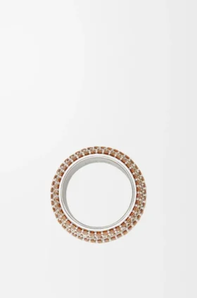 Large Pavé Ring in Sterling Silver and Crystals