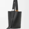 Large Pebble Bucket in Supple Grained Calfskin