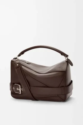 Large Puzzle Biker Bag in Shiny Calfskin