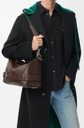 Large Puzzle Biker Bag in Shiny Calfskin