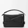 Large Puzzle Biker Bag in Shiny Calfskin