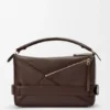 Large Puzzle Biker Bag in Shiny Calfskin