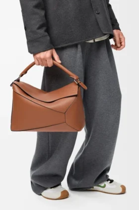Large Puzzle Edge Bag in Classic Calfskin