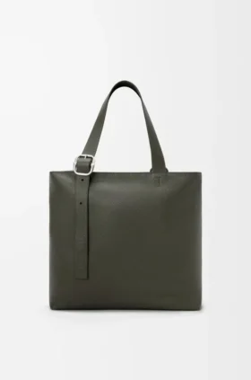 Loop Zipped Tote in Supple Grained Calfskin