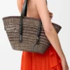 Medium Braid Basket in Iraca Palm and Calfskin Medium Braid Basket in Iraca Palm and Calfskin