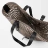 Medium Braid Basket in Iraca Palm and Calfskin Medium Braid Basket in Iraca Palm and Calfskin