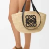 Medium Eclipse Basket in Raffia and Calfskin Medium Eclipse Basket in Raffia and Calfskin