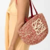 Medium Eclipse Basket in Raffia and Calfskin Medium Eclipse Basket in Raffia and Calfskin
