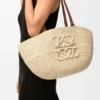 Medium Eclipse Basket in Raffia and Calfskin Medium Eclipse Basket in Raffia and Calfskin