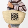 Medium Eclipse Basket in Raffia and Calfskin Medium Eclipse Basket in Raffia and Calfskin