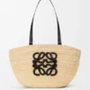 Medium Eclipse Basket in Raffia and Calfskin Medium Eclipse Basket in Raffia and Calfskin