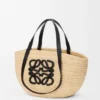Medium Eclipse Basket in Raffia and Calfskin Medium Eclipse Basket in Raffia and Calfskin