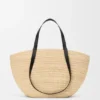Medium Eclipse Basket in Raffia and Calfskin Medium Eclipse Basket in Raffia and Calfskin