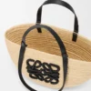 Medium Eclipse Basket in Raffia and Calfskin Medium Eclipse Basket in Raffia and Calfskin