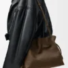 Medium Flamenco Clutch in Grained Nubuck