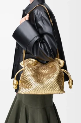 Medium Flamenco Clutch in Laminated Lambskin