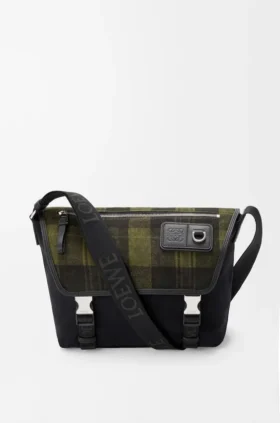 Medium Flex Messenger in Canvas and Brushed Suede