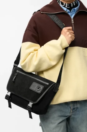 Medium Flex Messenger in Canvas and Suede