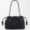 Medium Lion Beads Flamenco Purse in Beaded Canvas and Calfskin