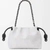 Medium Lion Beads Flamenco Purse in Beaded Canvas and Calfskin