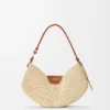 Medium Loewe Swing Bag in Raffia and Calfskin