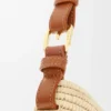 Medium Loewe Swing Bag in Raffia and Calfskin