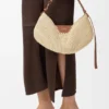 Medium Loewe Swing Bag in Raffia and Calfskin