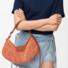 Medium Loewe Swing Bag in Raffia and Calfskin Medium Loewe Swing Bag in Raffia and Calfskin