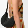 Medium Loewe Swing Bag in Raffia and Calfskin