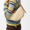 Medium Loewe Swing Bag in Raffia and Calfskin