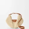 Medium Loewe Swing Bag in Raffia and Calfskin