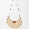 Medium Loewe Swing Bag in Raffia and Calfskin
