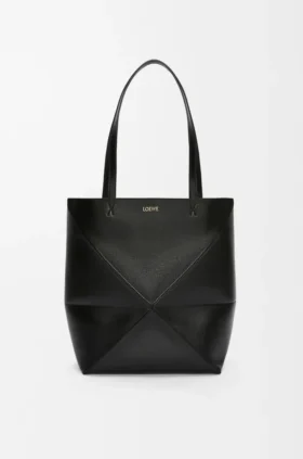 Medium Puzzle Fold Tote in Shiny Calfskin