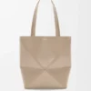 Medium Puzzle Fold Tote in Shiny Calfskin