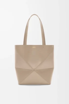 Medium Puzzle Fold Tote in Shiny Calfskin