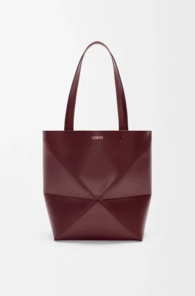 Medium Puzzle Fold Tote in Shiny Calfskin