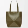 Medium Puzzle Fold Tote in Shiny Calfskin