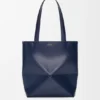 Medium Puzzle Fold Tote in Shiny Calfskin