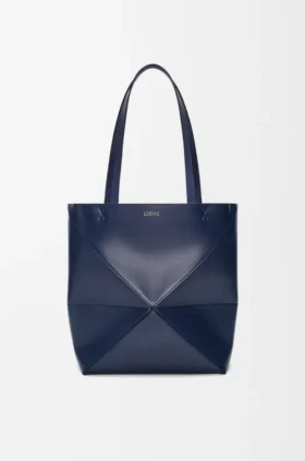 Medium Puzzle Fold Tote in Shiny Calfskin