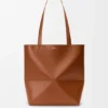 Medium Puzzle Fold Tote in Shiny Calfskin
