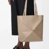 Medium Puzzle Fold Tote in Shiny Calfskin