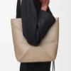 Medium Puzzle Fold Tote in Shiny Calfskin