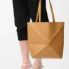 Medium Puzzle Fold Tote in Shiny Calfskin
