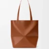 Medium Puzzle Fold Tote in Shiny Calfskin