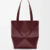 Medium Puzzle Fold Tote in Shiny Calfskin