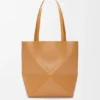Medium Puzzle Fold Tote in Shiny Calfskin